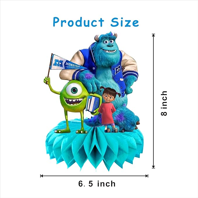 8Pcs Cartoon For Monster Honeycomb Table Centerpiece,Birthday Party Supplies Table Decorations for Party Decorations.