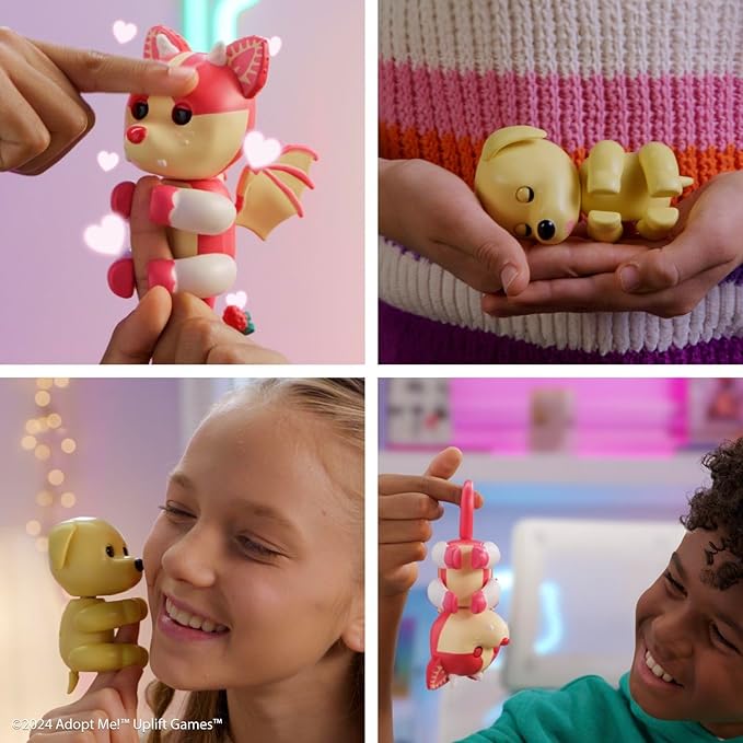Adopt Me! x Fingerlings, Adopt Me! Strawberry Shortcake Bat Dragon, Legendary Interactive Pet with 40+ Sounds & Reactions (Ages 5+)