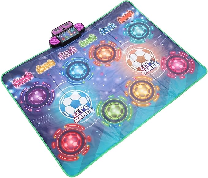 Keenso Double Player Dance Mat Interactive Challenging Levels Electronic Dance Mat, Dancing Game Pad for Kids, AA Battery X4, 105.5 X 80cm