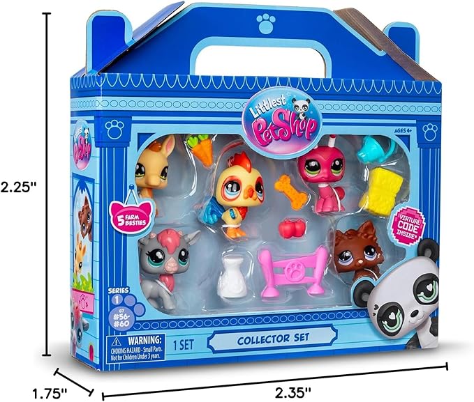 Littlest Pet Shop Farm Besties Collector Set - Gen 7 Bobble Head Pets #56-60, Imagination Toy for Kids 4+