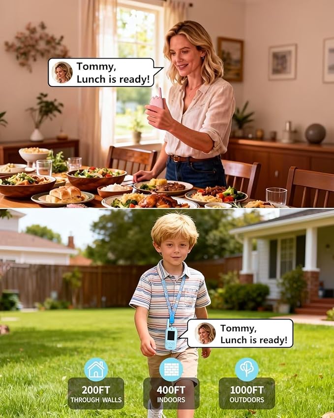 2026 Upgrade Video Walkie Talkies, Kids Communication Toys with Screen, Video Walkie Talkies for Kids with Voice Changer, Durable Walkie Talkie Toys Gifts for Indoor Outdoor Family Play Ages 3-12