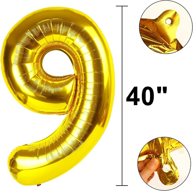 40 Inch Gold Balloon Number 90 Balloon,Jumbo Mylar Foil Helium Balloon for 90 Birthday Digital Balloons for Birthday Party,Wedding Anniversary Party Decorations