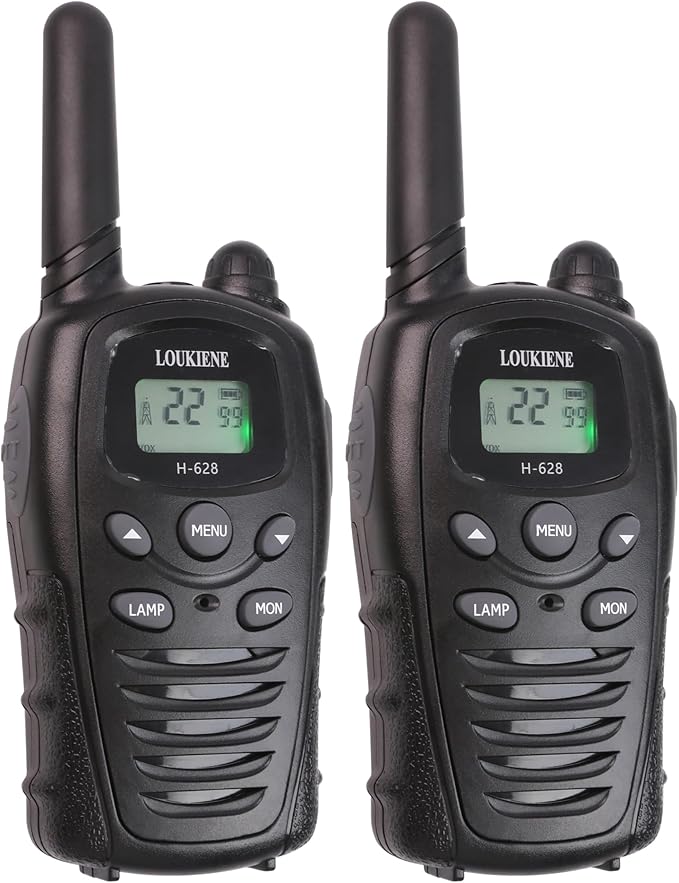Walkie Talkies for Kids 22 Channels 2 Way Radio Toy with Backlit LCD, Flashlight 3 KMs Range for 3-12 Year Old Boys Girls Outside, Camping, Hiking (1 Pair, Black)