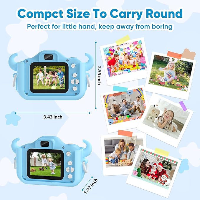 VisionX Kids Camera, 1080P HD Kids Digital Camera with 32GB Card, Toys for 3 Year Old Boys Birthday Christmas Kids Toys Gifts, Selfie Kids Camera for Age 3-12 Years