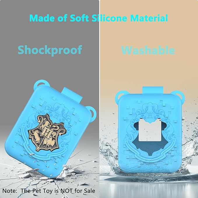 Silicone Case for Bitzee Harry Potter Interactive Digital Pet, Protective Cover for Harry Potter Bitzee Virtual Electronic Pets Accessories (Blue Case)