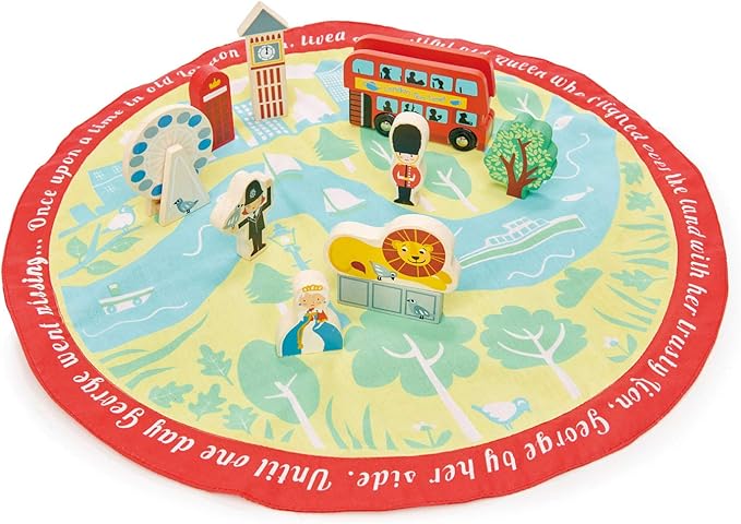 Tender Leaf Toys - Adventure Story Bag Fun Tall Tales Wooden Toy with Excited Themed Printed Playmat Early Learning, Creative and Infinite Imagination Play for Children 3+ (London Story)