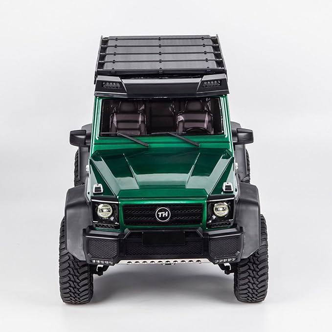 1/8 Remote Control Off Road Vehicle Portal Axle Differential Lock AWD 2Speed Gearbox 775 Brushed Motor PNP Model Crawler Car(Green)