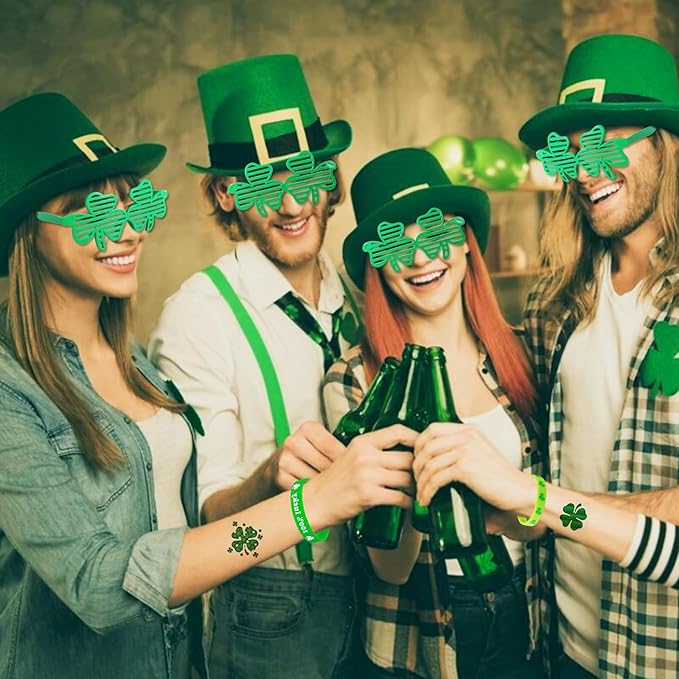 Max Fun 188Pcs St Patricks Day Accessories Party Favors Set, Saint Patricks Day Decorations Irish Decor for Kids, Green Beads Shamrock for Parades Party Supplies