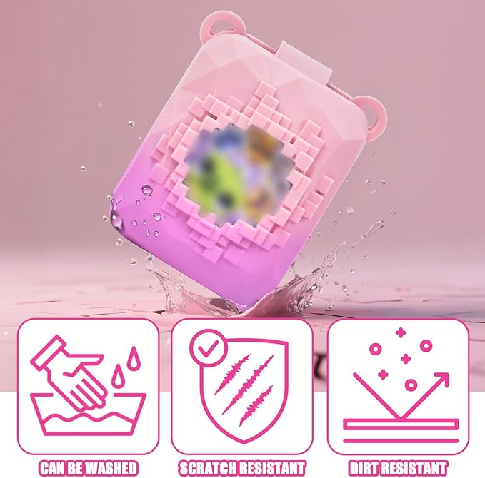 Silicone Cover Case Compatible with Bitzee Magicals Interactive Toy Digital Pet, Protective Sleeve Skin with Detachable Shoulder Strap for Virtual Electronic Pets & Accessories (Bag Only) - Pink