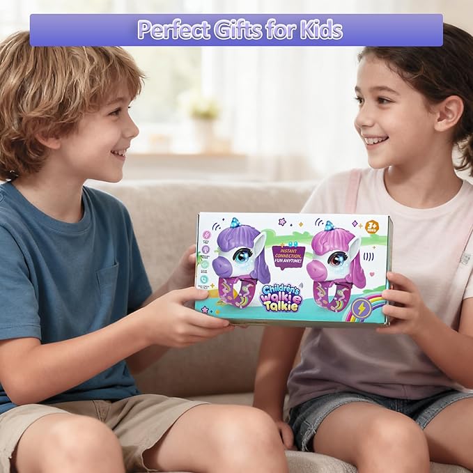 Walkie Talkies for Kids, 2 Pack - Wrist Watch Kids Walkie Talkies, Magical Pony Toddler Walkie-Talkie Toys, 2-Way Radios with Clear Sound, Ideal Gift for Girls & Boys Ages 3-12
