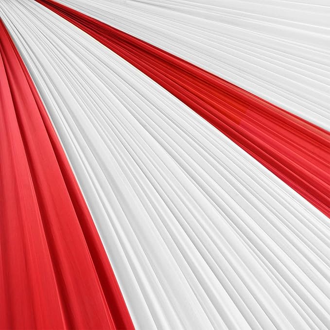 Moukeren 40'' x 100' Circus Tablecloth Roll Plastic Tablecloth Disposable DIY Carnival Tent Party Supplies for Big Top Tent Backdrop Curtains Ceiling Wall Drapes(White, Red,6 Roll)
