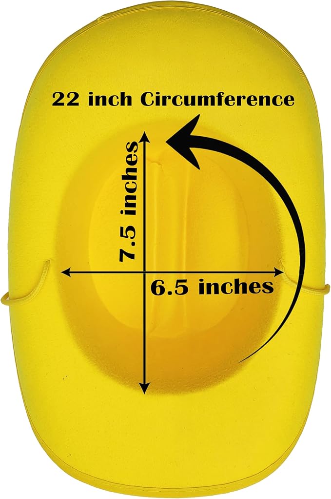The Dreidel Company Cowboy Felt Western Hat, 22" Circumference Dress Up Costume Clothes for Kids, Pretend Play, Party Favors