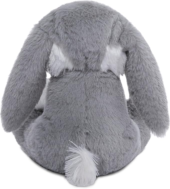 HO-EF 8.5" Bunny Stuffed Animal, 2 Sitting Bunny with Flappy Ears Plush Bunny Cute Stuffed Rabbit Plush Toy, Companion Easter Gift for Boys Girls Babies Kids (Pink+Grey)