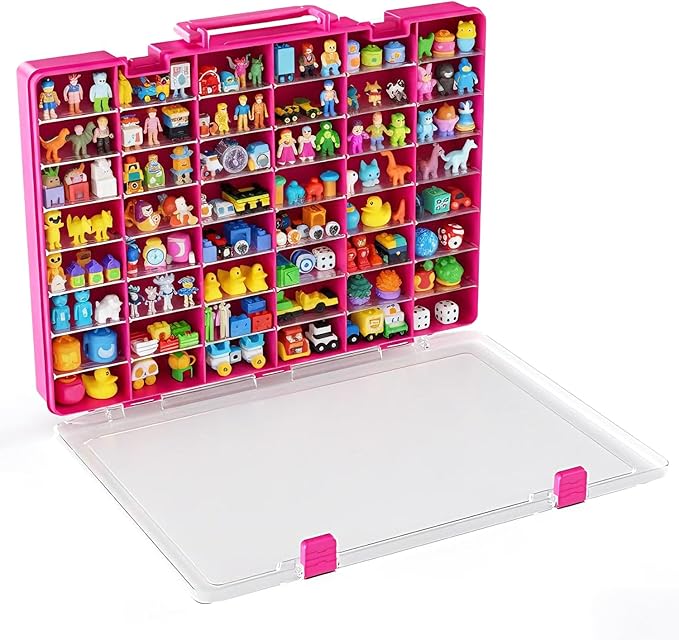 Mini Toy Organizer Box – 48 Compartment Storage Case for Mini Brands, LOL Dolls, Shopkins & Calico Critters – Kids Collectible Container for Small Toys