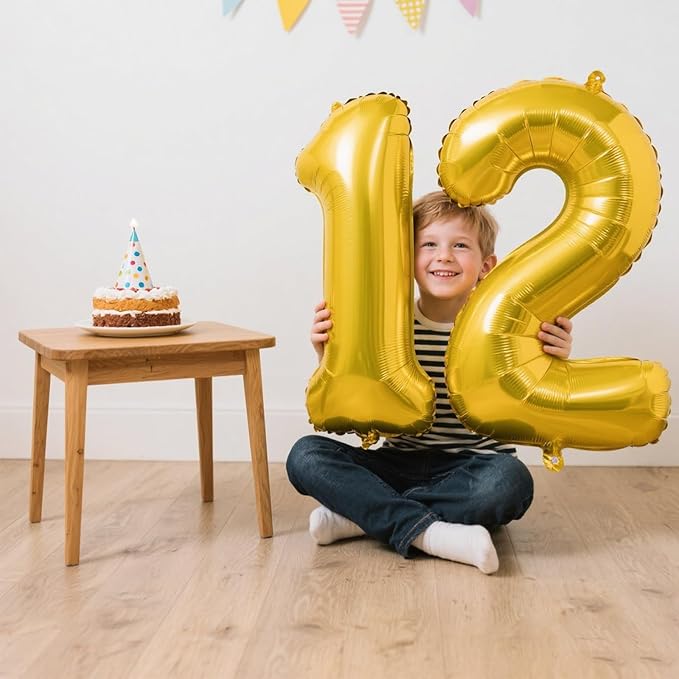 40 Inch Gold Balloon Number 1 First Birthday Jumbo Mylar Foil Helium Balloon for 10 21 31 Birthday Digital for Birthday Party Wedding Anniversary Party Decorations