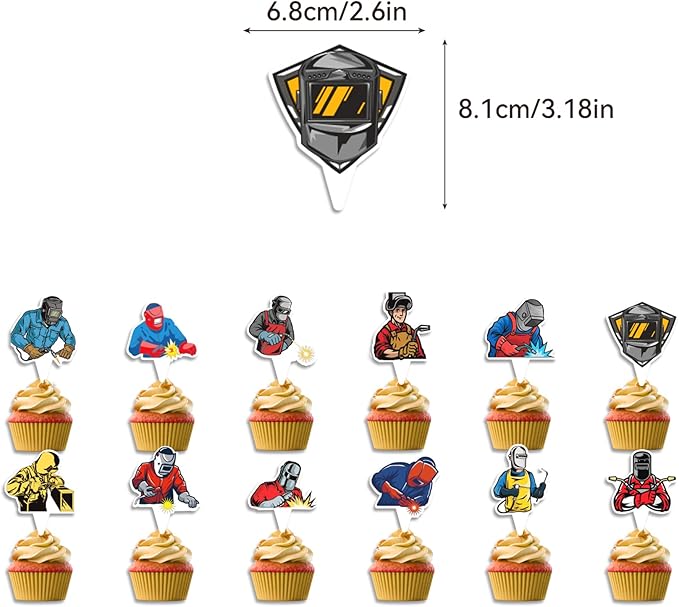 Electric Welding Party Decorations Electric Welding Birthday Party Supplies Includes Electric Welding Birthday Banner Cake Topper Cupcake Toppers Balloons for Electric Welder Birthday Party