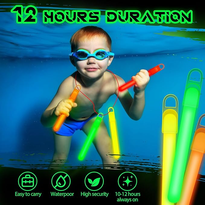Lewtemi 100 Pack 4" or 6" Bright Glow Sticks Bulk, Glow in the Dark Party Supplies Birthday and Holidays (4 Inch,Colorful)