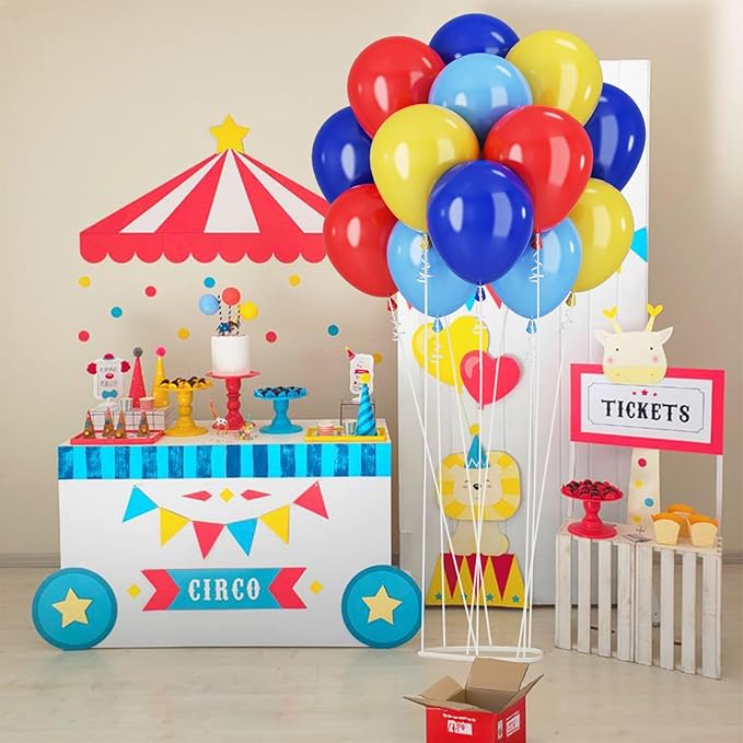 Blue Red Yellow Balloons Royal Blue Yellow Red Balloons for Puppy Party Decorations 60PCS 12INCH Helium Latex Balloon for Arch Carnival Circus Birthday Supplies