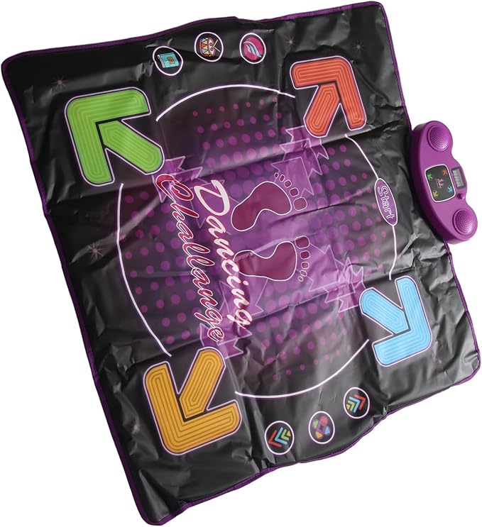 Electronic Dance Pad with Microphone Improve Coordination Dancing Mat for Kids Various Music Modes (Lighting Type)