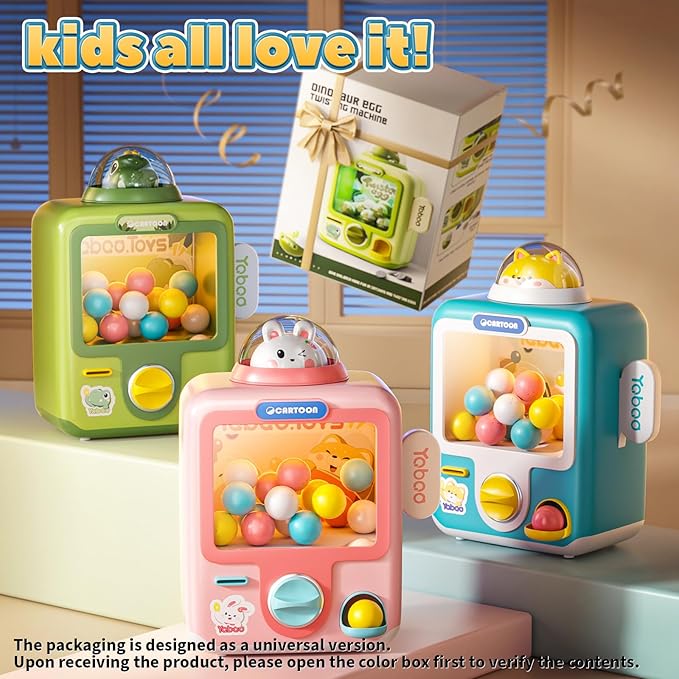 Skirfy Vending Machine Kids Toys 10 Empty Eggs Mini Vending Machine Erasers Operated Gumball Prize Machine Maker Game Claws Machine Easter Game Sensory Toys Dolls Gifts（Blue）
