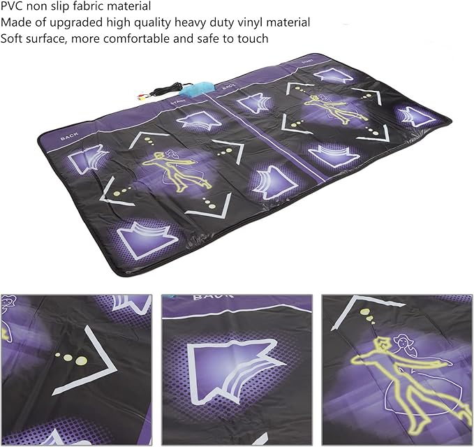 Diyeeni Electronic Dance Mat, Dance Step Pad with Handle, Double Dance Floor Mat for Adult Kids, with 100 Dance Songs, 60 Games, 512MB Memory Card, Input/USB Connector(US)