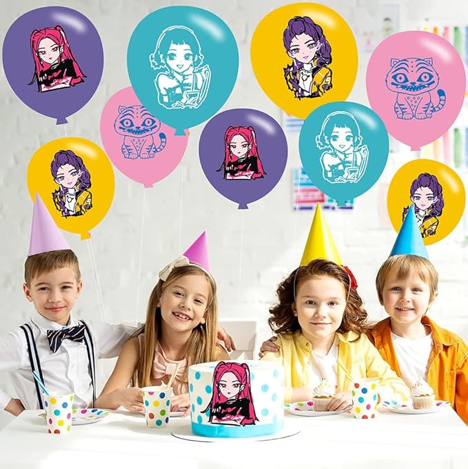 40pcs Demon Movie Hunters Birthday Party Balloons for Demon Movie Hunters Themed Birthday Party Decorations Supplies - 12 Inch