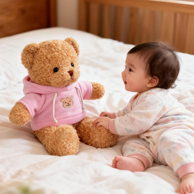 11.8" Teddy Bear Stuffed Animals Plush Bear Doll Kids Boys Girls Animal (Pink Bear)