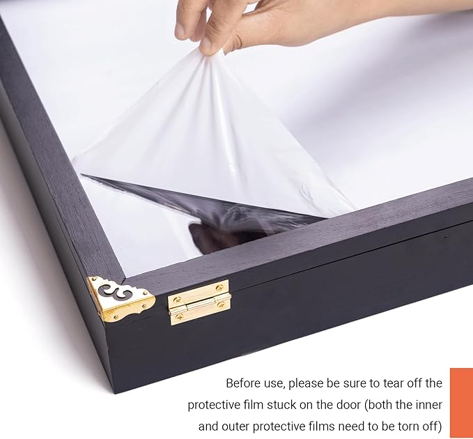 Giant Model Car Display Case with Wall Mounts,Display up to 80 Cars ,Model Hot Toy Cars Storage Organizer,15.7*2.75*16.7 Inches,UV Protection Acrylic Glass Door,Gold Lock,Black