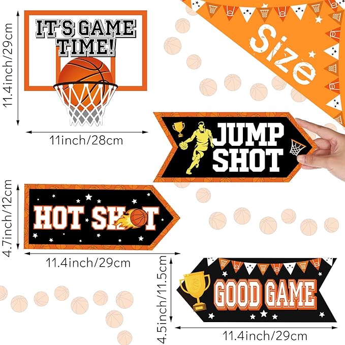 20 Pieces Basketball Party Sign Basketball Themed Party Decoration Supplies Kids Teenagers Boys B-Day Photo Prop