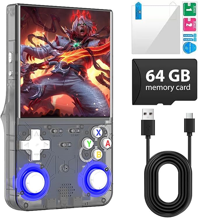 R36 Ultra Retro Handheld Game Console, 4.0-Inch 720x720 IPS Large Screen, Preloaded 20,000+ Classic Games, Linux Open Source with WiFi for Multiplayer, Portable Travel Game System, Kids & Adults Gift