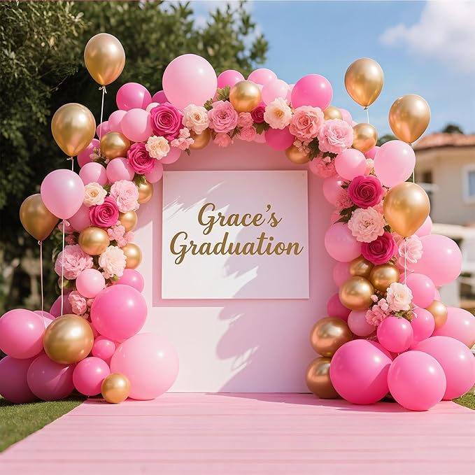 Pink Balloon,145pcs Pink Latex Balloons Arch Kit Different Sizes 18 12 10 5 Inch,Balloon Garland Arch for Birthday Party Graduation Wedding Girl Baby shower Mother Day Decoration