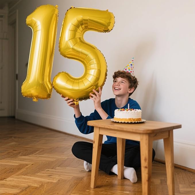 40 Inch Gold Balloon Number 1 First Birthday Jumbo Mylar Foil Helium Balloon for 10 21 31 Birthday Digital for Birthday Party Wedding Anniversary Party Decorations