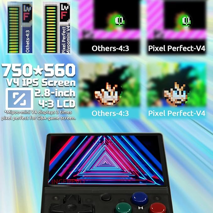 Miyoo Mini V4 OnionOS Handheld Game Console 2.8-inch 750*560 IPS Screen Miyoo-mini v4 Onion-System with Portable Case T-Black