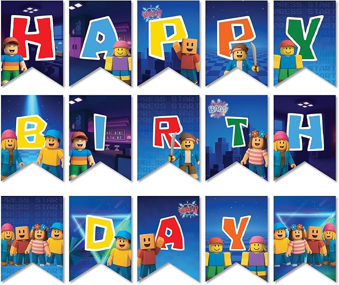 Video Game Birthday Decorations Happy Birthday Banner for Boys 10ft Pixel Backdrop Villager Gaming Birthday Party Decorations Video Game Backdrop for Kids Miner Boys Bdy Party Decorations