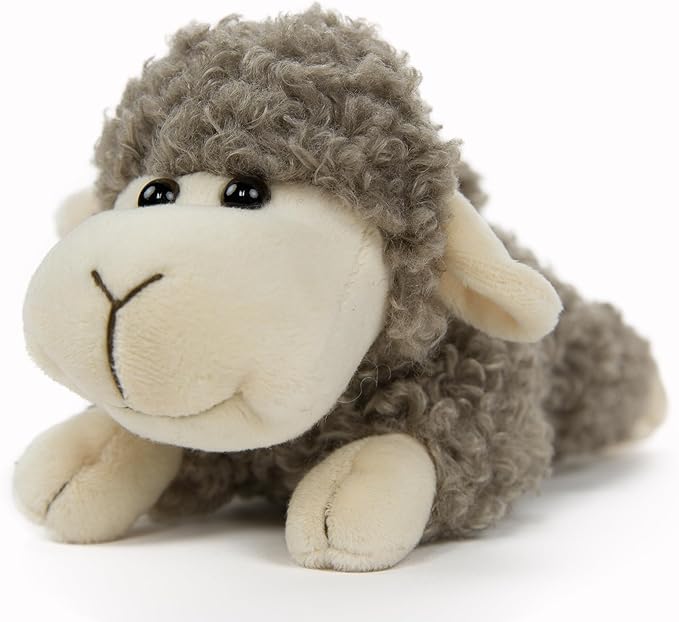 Tiny Heart Sheep Stuffed Animal, Sheep Plush Toy, Lamb Stuffed Animal Cute Soft Stuffed Lamb Kids Boys and Girls Birthday Home Decor Cuddly Grey Lamb Toys (Prone Position)