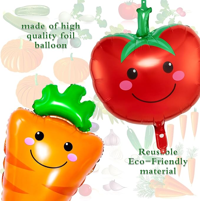 Vegetable Balloons Decoration, 10 Styles Fruit and Veggie Foil Balloon for Wedding Baby Shower Party Supplies
