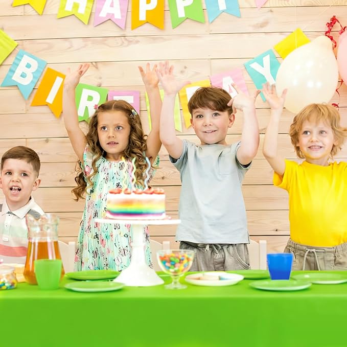 4 Pack Green and Brown Party Tablecloth Bulks 54 x 108 Inches Disposable Plastic Pixel Gaming Tablecloth Green Brown Table Cover for Picnic Video Game Birthday Party Supplies