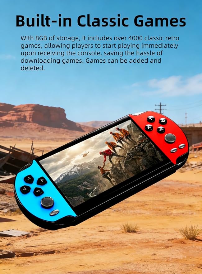 5.1-inch MP4/MP3 Video Game Console Multiple Emulators Built-in Classic Retro Games Portable Handheld Console Perfect for Birthday Outdoor/Travel Leisure Entertainment