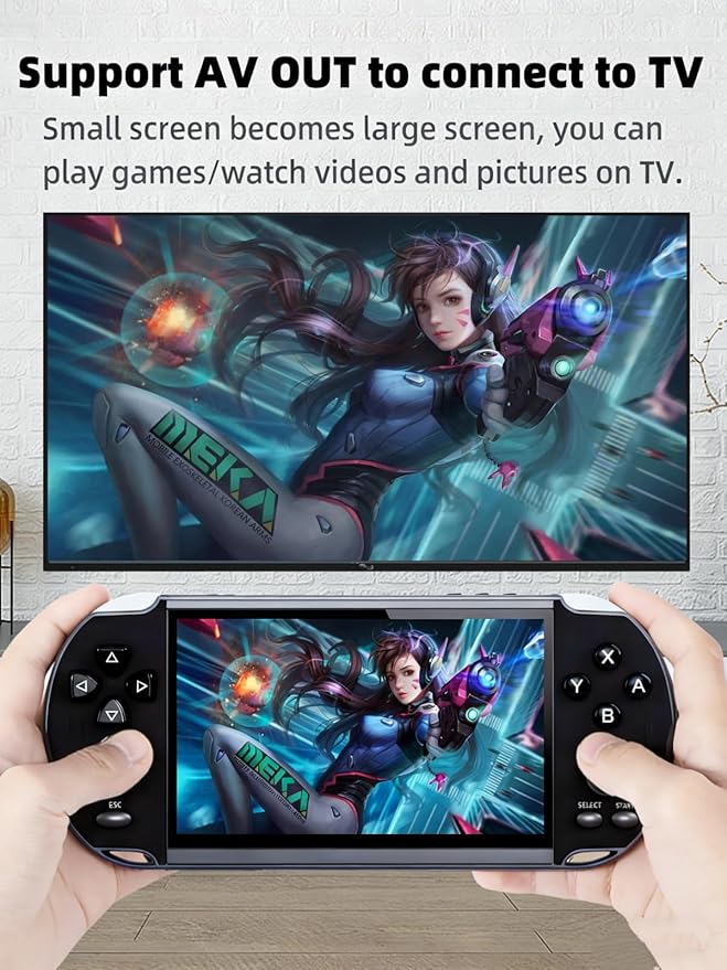 Multi-Function 5.1 Inch Video Game Console Built-in 4000 Retro Games Portable Handheld Support Arcade MAME Multiple Emulator Games Archiveable MP3/4 E-Book Men/Kids