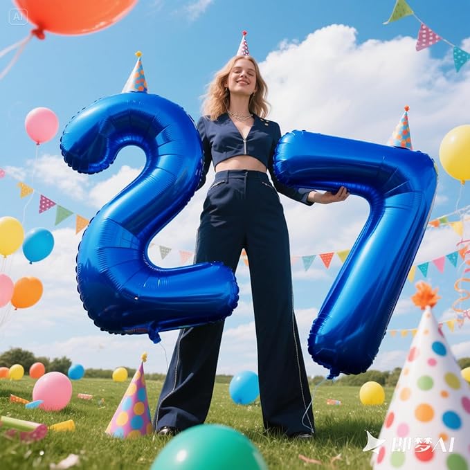 40 Inch Number Blue 7 Balloon,Large Dark Blue Foil Number Balloons 7 17 27 70 for Boys Girls Men Women Digit 7 Balloons Birthday Anniversary Events Party Decorations Supplies
