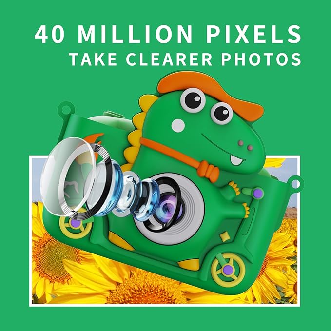 Kids Camera,with 2.0 Inch LCD Screen,32GB Memory Card,Dinosaur Toy Camera for Boys and Girls