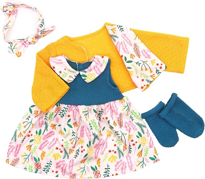 Reborn Doll Clothes for 20-22 Inch Dolls, 3-packs 20 Inch Doll Clothes Accessories with Coat, Headband Socks