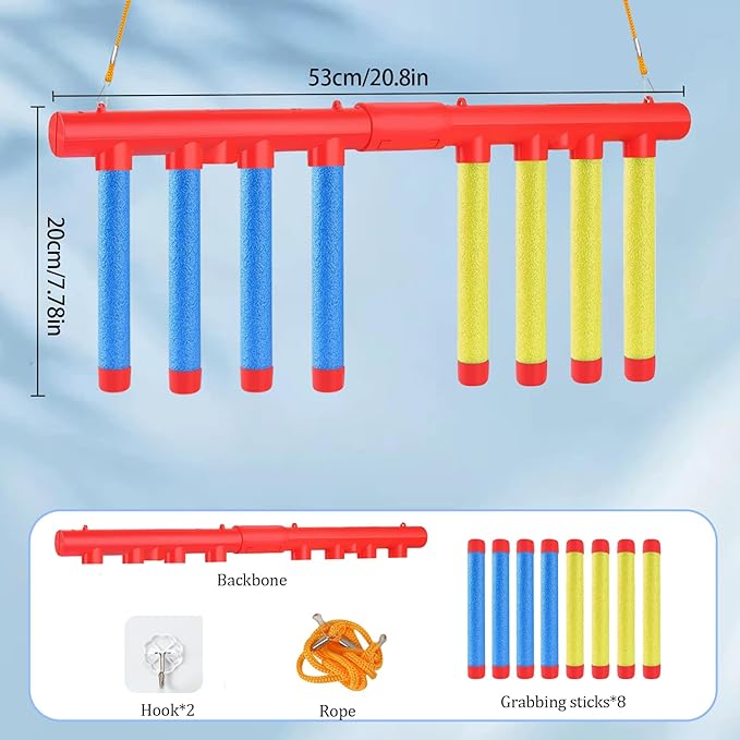 Reflex Drop Sticks Challenge Game - 3 Adjustable Speed Modes for Solo/Dual Play, Hand-Eye Coordination & Reaction Training Toy, Fun Catch Falling Sticks Game for Kids, Adults(Battery Free)