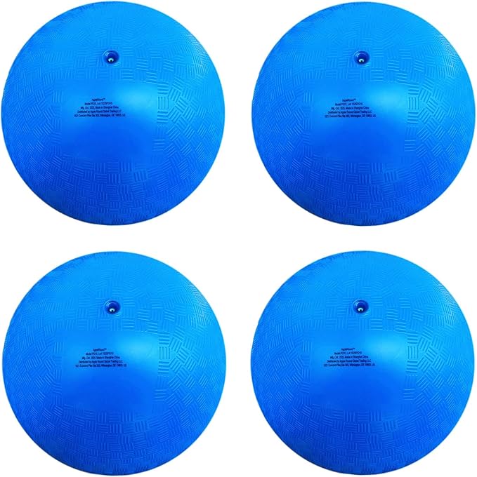 AppleRound 8.5-inch Dodgeball Playground Balls, Pack of 4 Balls with 1 Pump, Official Size for Dodge Ball, Handball, Camps and Schools