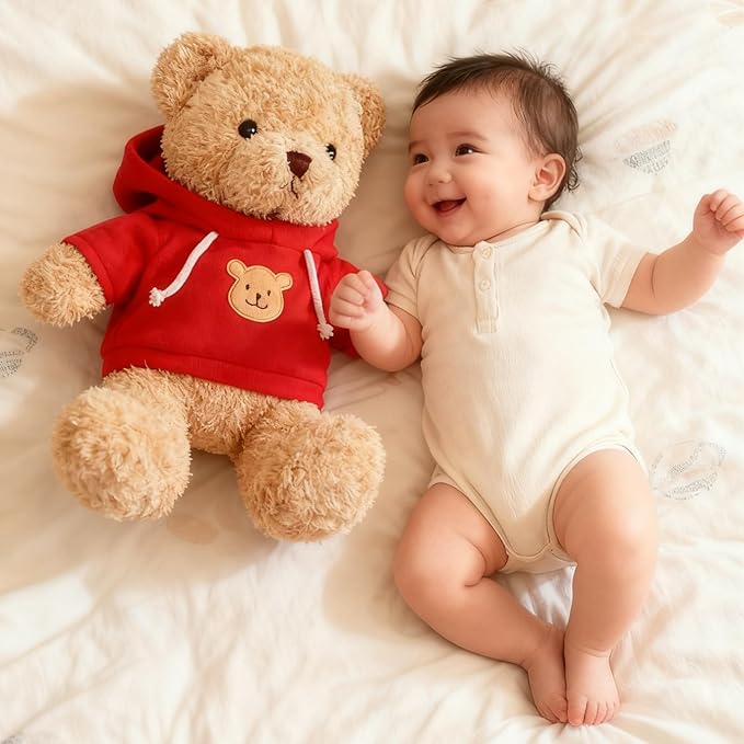 11.8" Teddy Bear Stuffed Animals Plush Bear Doll Kids Boys Girls Animal (Red Bear)