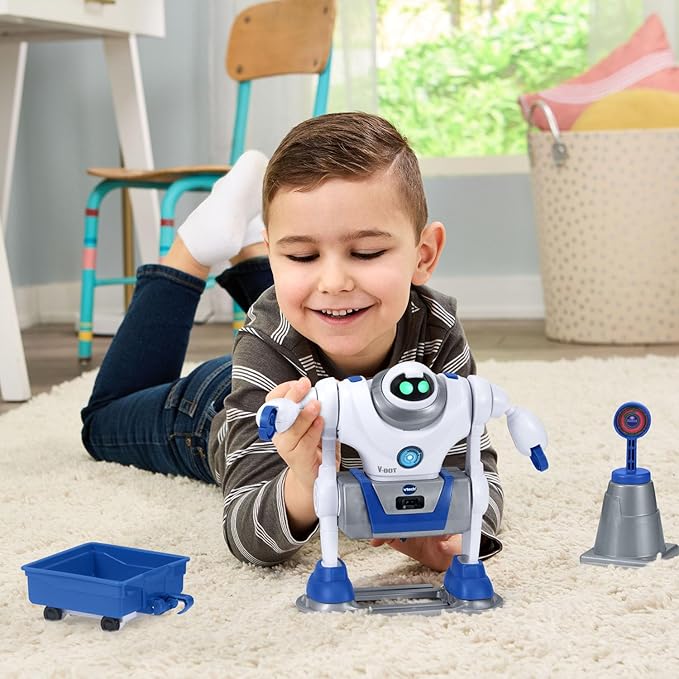 VTech 5-in-1 Make-a-Bot Transformable Robot Toy with Sound Sensor and Obstacle Detector