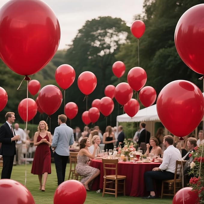 100pcs Burgundy Balloons 12inch Dark Red Maroon Party Latex Balloons for Graduation Thanksgiving Wedding Engagement Birthday Anniversary Valentines Party Decorations