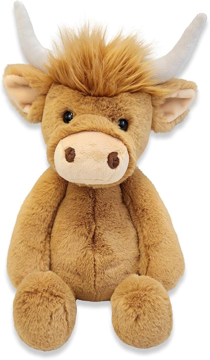 World's Softest Plush Stuffed Animal for Baby, Toddler, Kids, Adults - Adorable Toy Made from Kid-Friendly, Quality Materials - Lushee Highlandee Cow, 16"