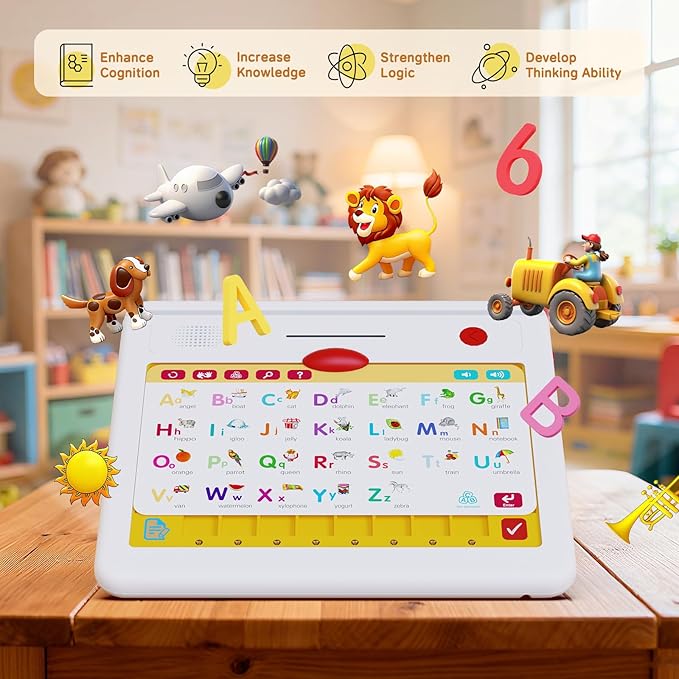 Electric Educational Learning Toys for Kids 3+, Magnetic Pen Reading Machine with Letters, Numbers, Symbols, Image Recognition for Toddlers, Preschool Learning Activities Toys for Boys Girls