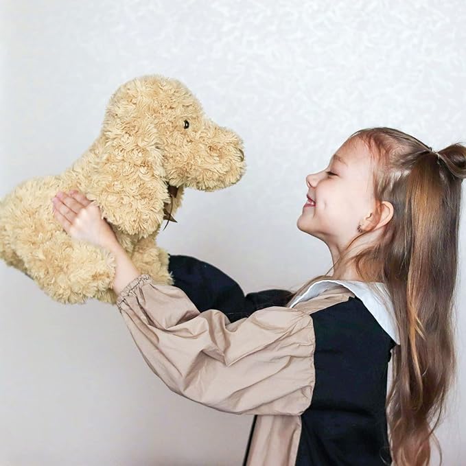 Poodle Puppy Goldendoodle Stuffed Animal, Adorable Toy Dog Labradoodle Plush for Kids Boys Girls Birthday Easter Nursery Bedtime Gift, 11.8“ Golden